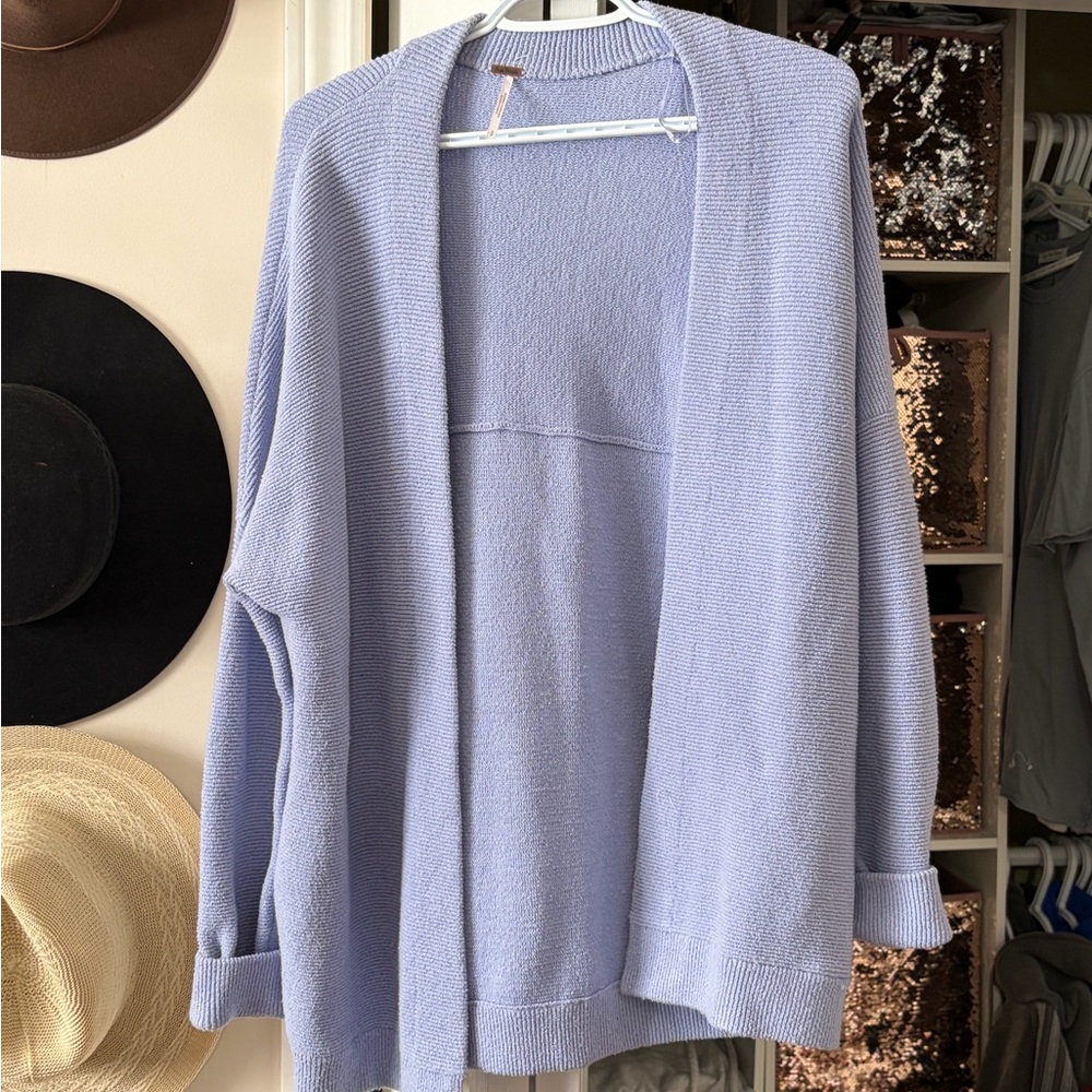 Free People Light Purple Open-Front Cardigan